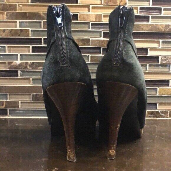 Steve Madden black suede Trishia booties boots Heels Heeled Women’s Size 8.5‎ - Picture 5 of 8